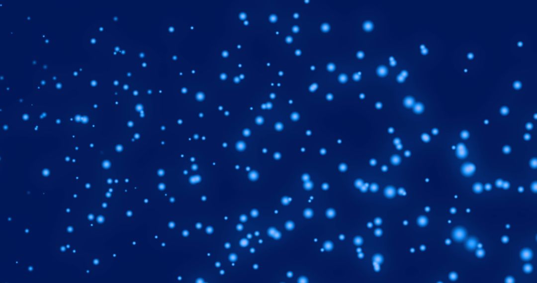 Abstract Blue Light Particles Floating in Dark Space