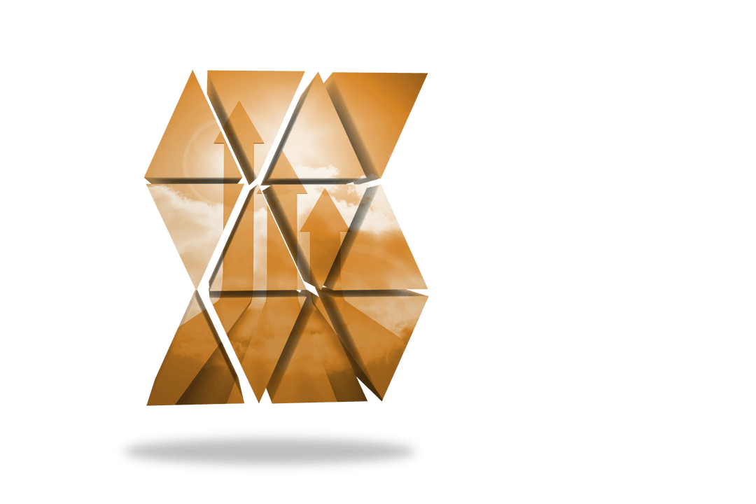 Upward Arrows with Orange Transparent Abstract Pattern