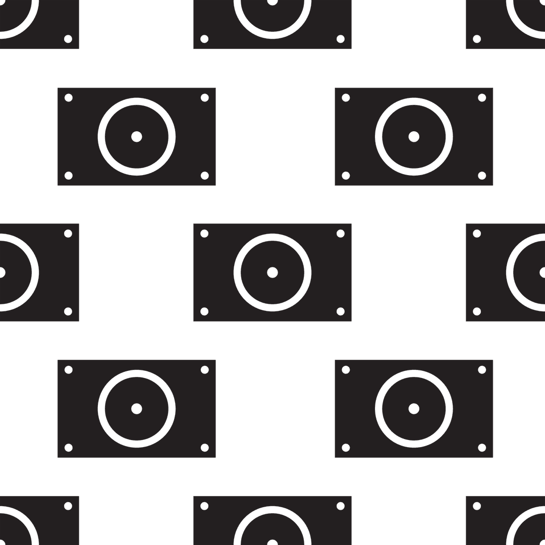 Vector Black Cameras Pattern on Transparent Background