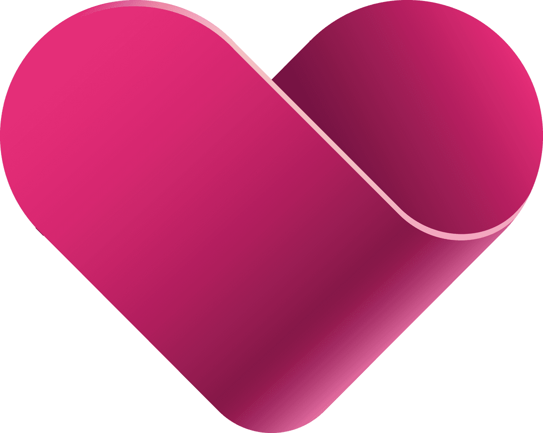 Pink Heart on Transparent Background for Valentine's Day Love