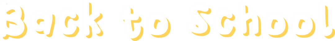 Hand-Drawn Back to School Text White Yellow Transparent