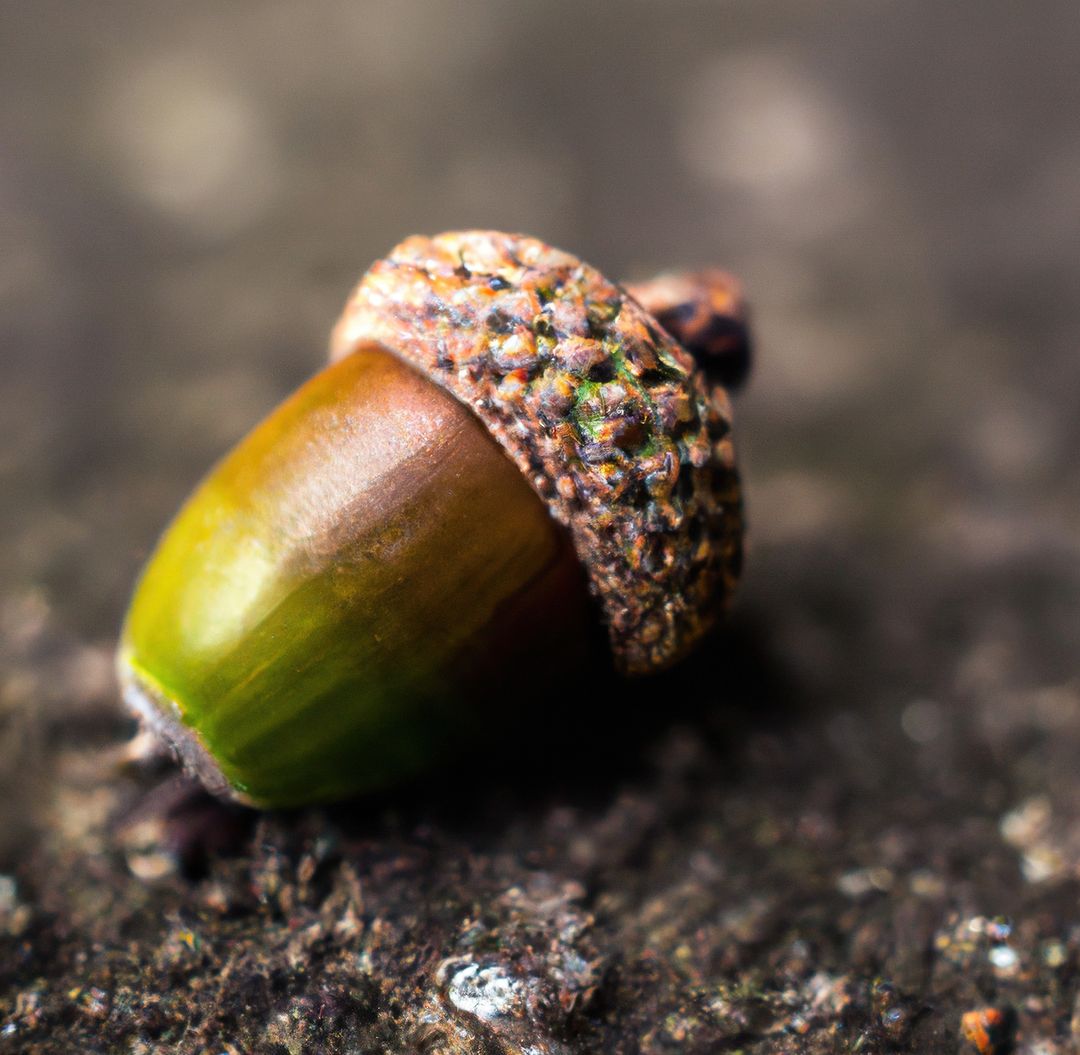 Close up of brown acorn laying on ground in forest - Free Images, Stock Photos and Pictures on Pikwizard.com