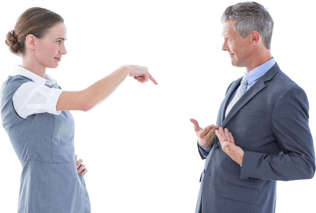 Transparent Background Business Colleagues Arguing