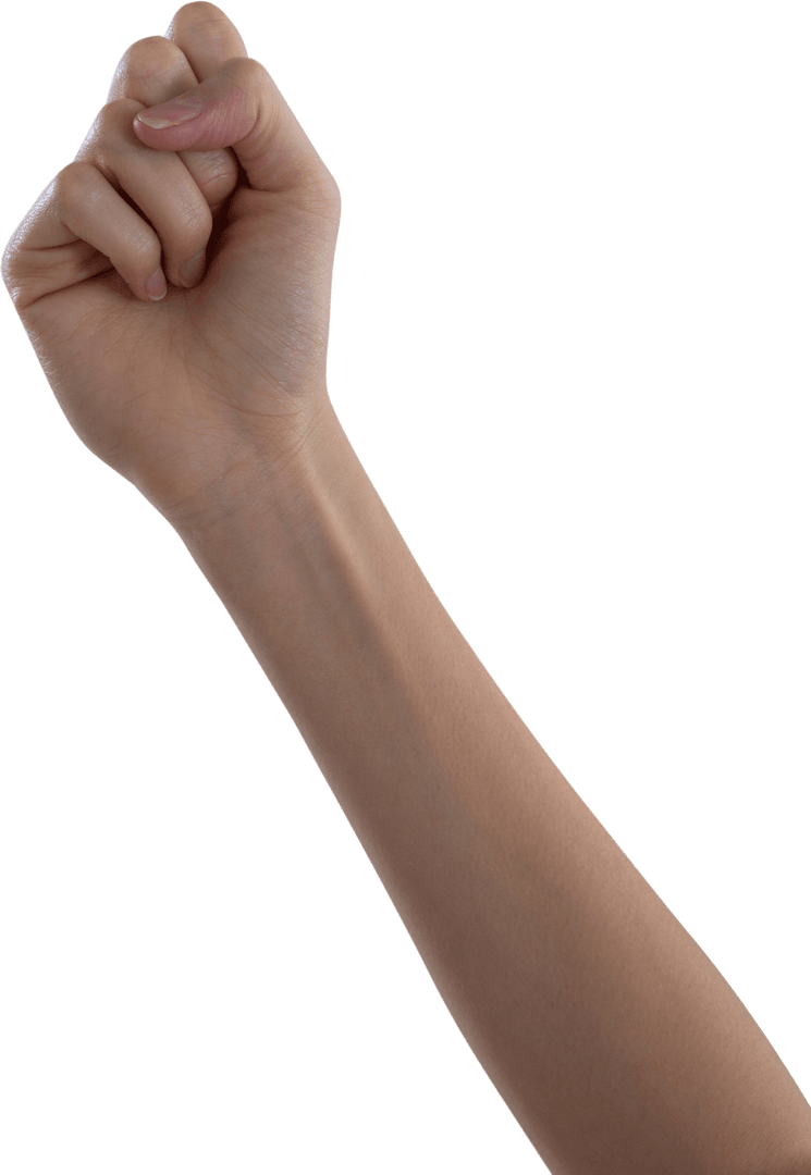 Transparent Close-Up of Hand Forming Fist Symbolizing Strength