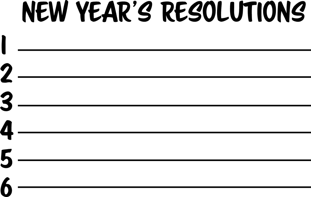 Transparent Organized New Year Resolutions Chart