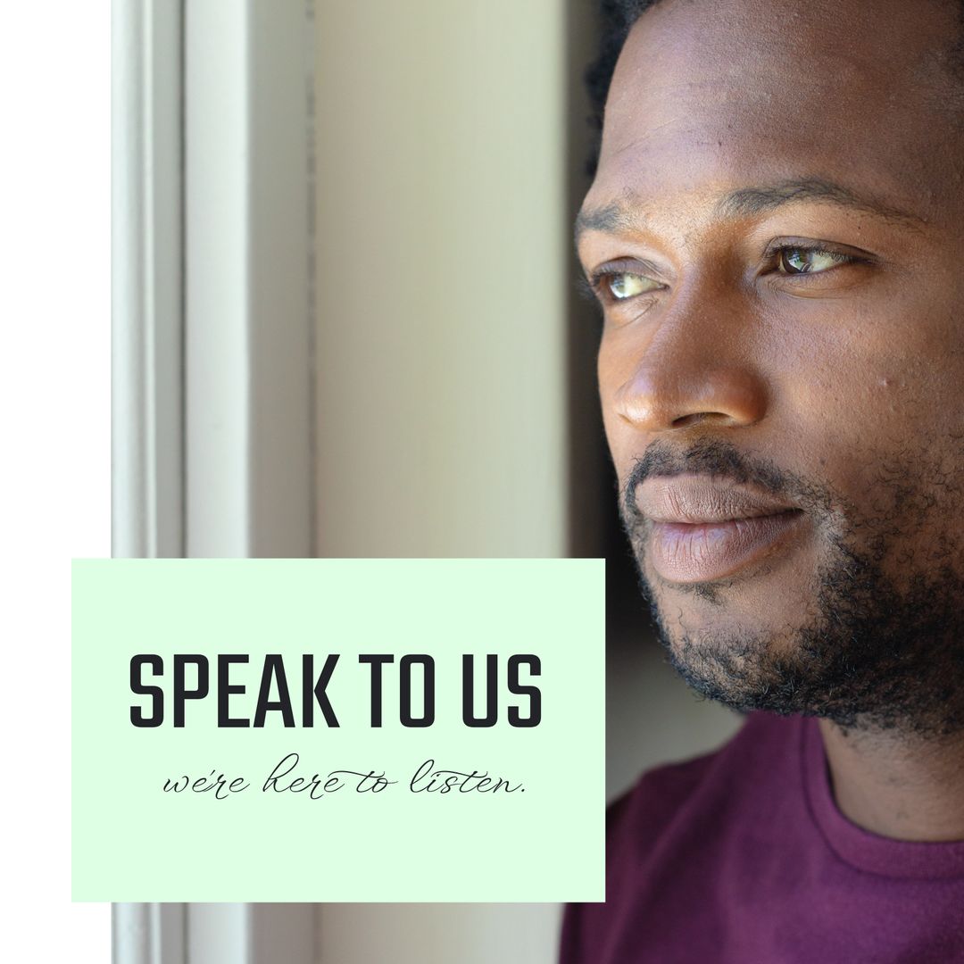 Reflective African American Man Promoting Open Dialogue