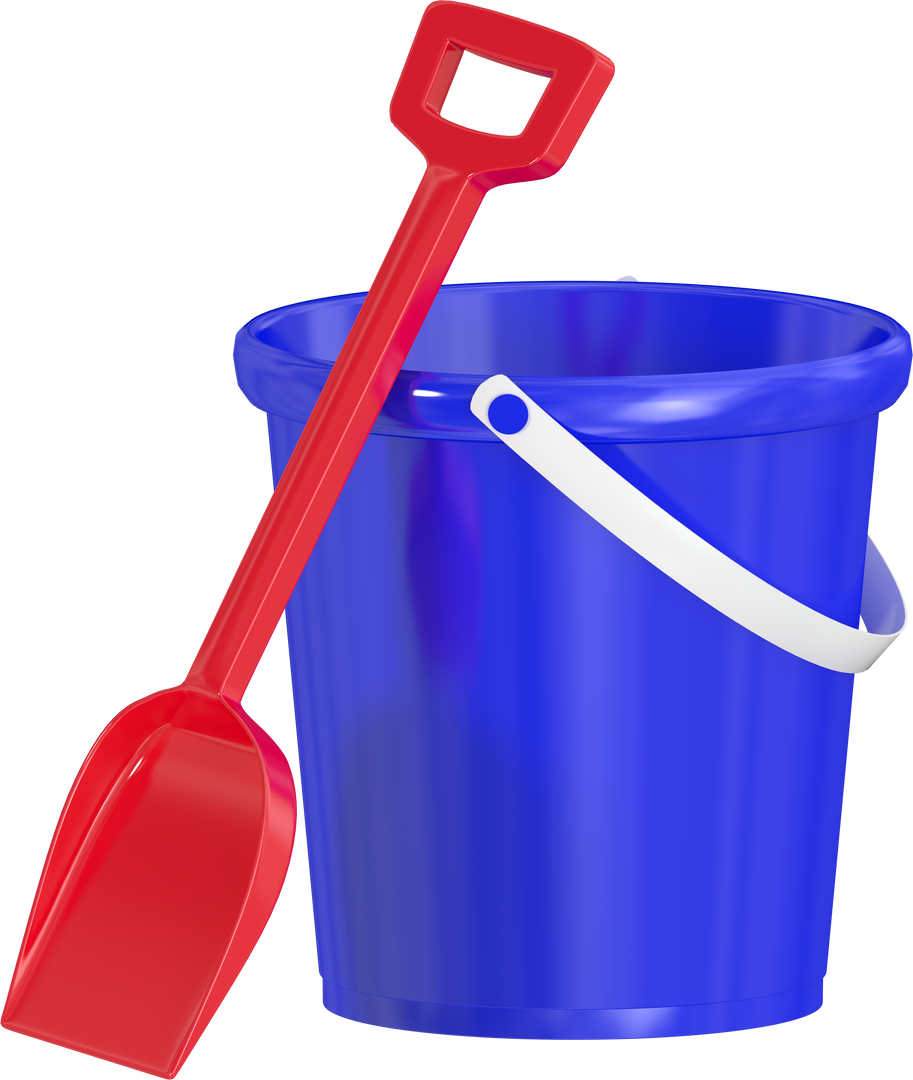 Close-up of Red Shovel with Blue Bucket Transparent Background - Download Free Stock Images Pikwizard.com