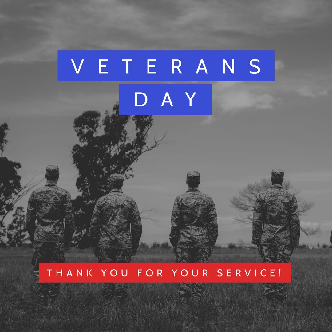 Honoring Veterans Day with Standing Soldiers in Field