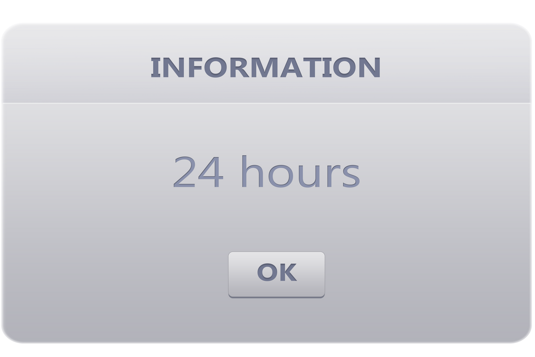 Transparent Dialogue Box Illustrating 24-Hour Notification - Download Free Stock Images Pikwizard.com