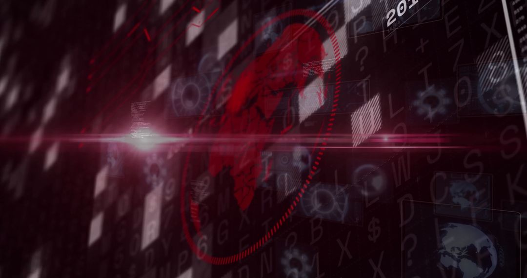 Futuristic Digital World Map with Binary Code