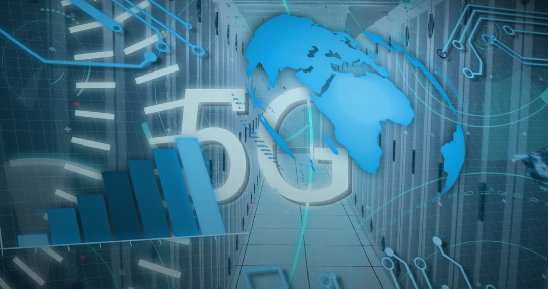 5G Technology with Global Network Connections Concept