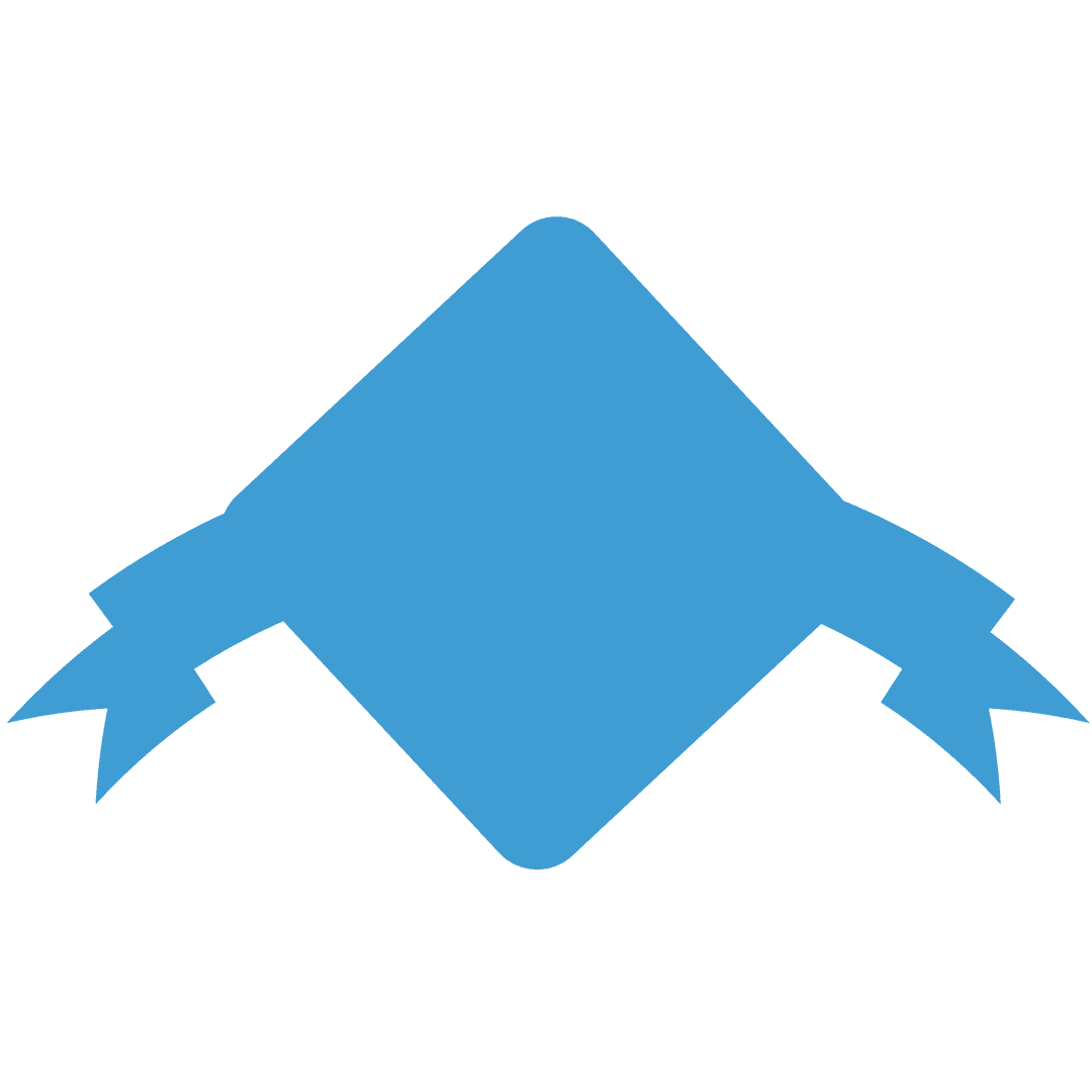 Blue Ribbon Banner Streaming on Transparent Background