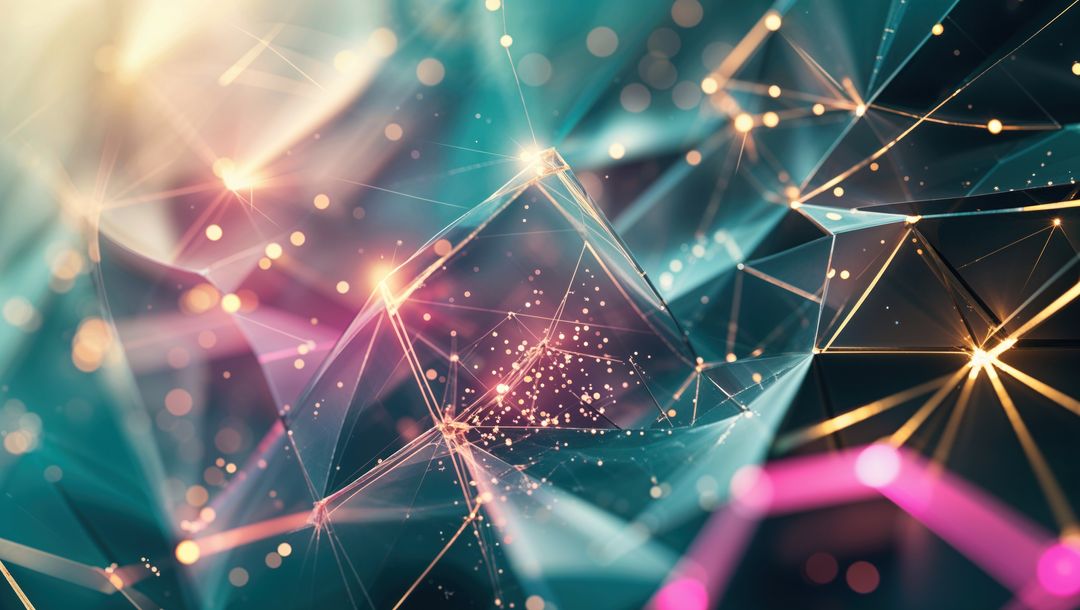 Futuristic Neural Network with Glowing Geometric Shapes