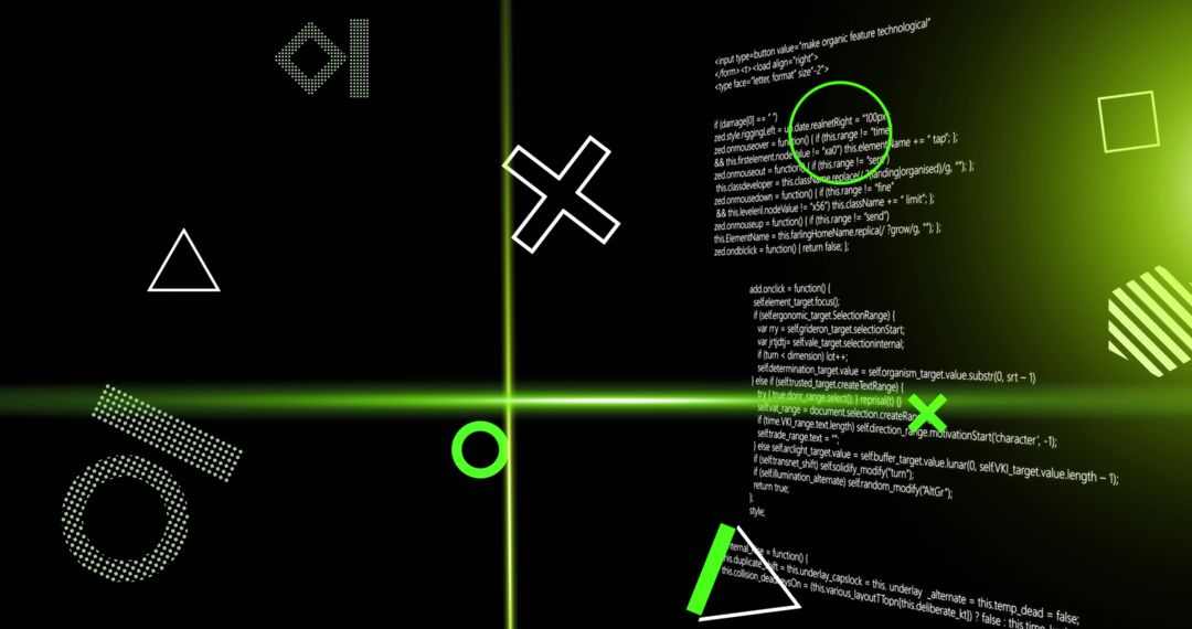 Digital Data Processing with Green Laser Lights and Geometric Shapes