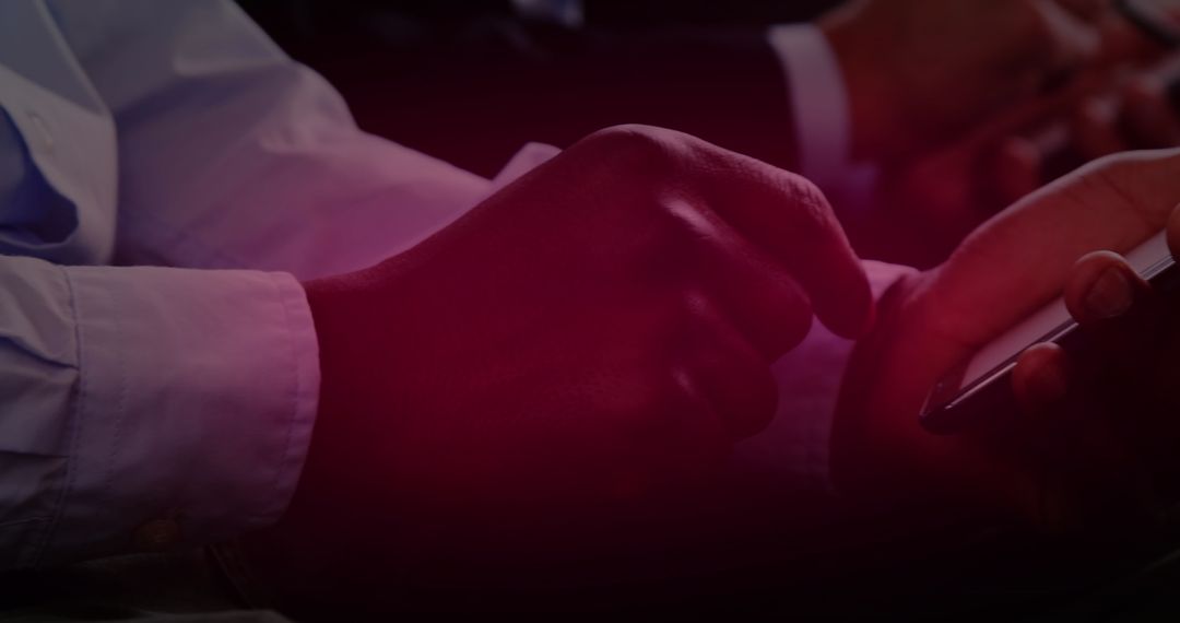 Diverse Hands Using Smartphone with Digital Social Media Icons