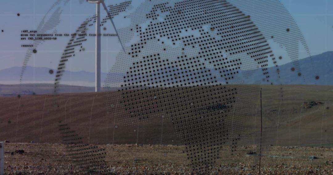 Sustainable Energy Concept with Globe and Data Overlay