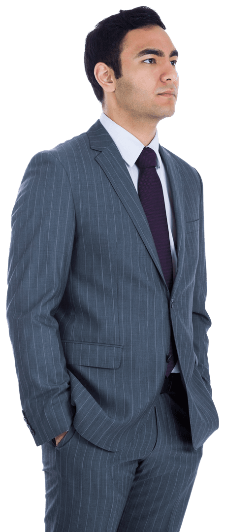 Transparent Photo Biracial Businessman In Thought