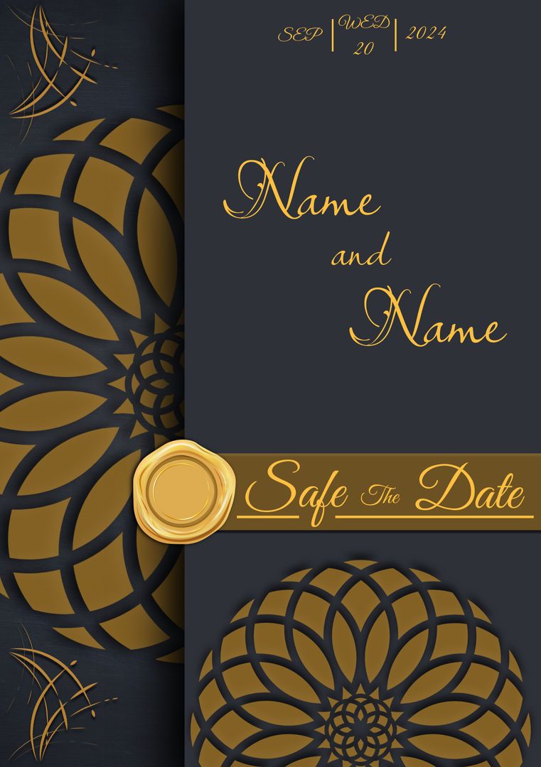 Elegant Indian Engagement Invitation with Gold Patterns and Script - Download Free Stock Templates Pikwizard.com