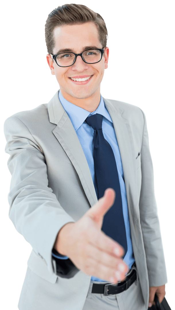 Transparent Business Professional Offering Handshake