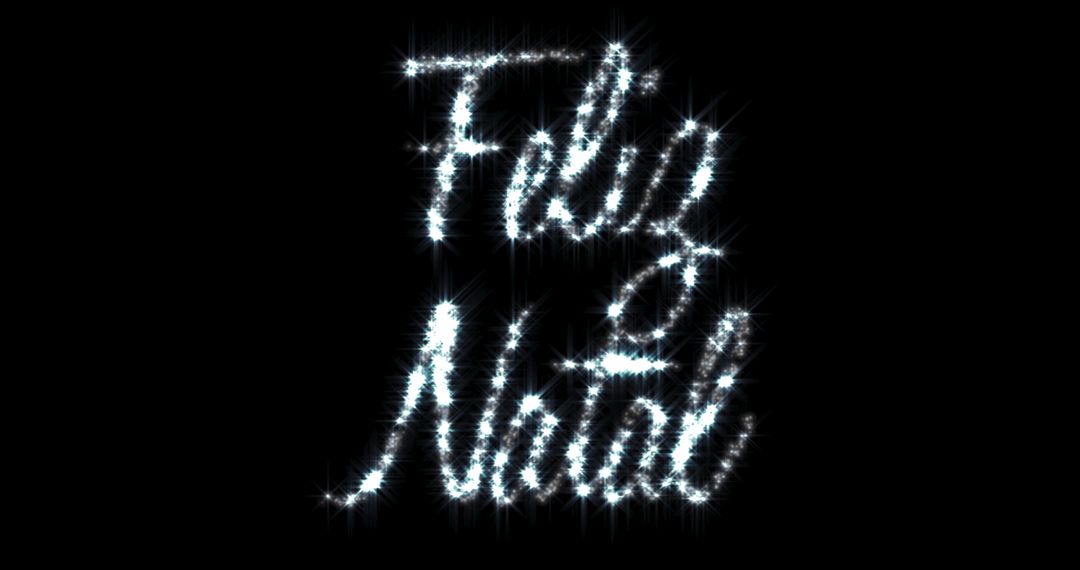 Pulsating Glittery Feliz Natal on Black Background