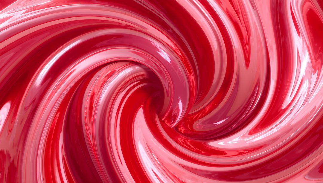Glazed Red Swirl Abstract Background Glossy Liquid Vortex With Layered Ribbons