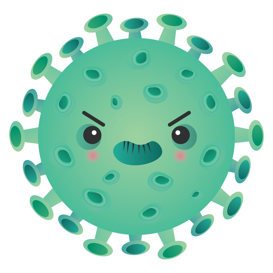 Transparent Angry Green Virus Cell Illustration for Medicine and Pandemic Concepts - Download Free Stock Images Pikwizard.com