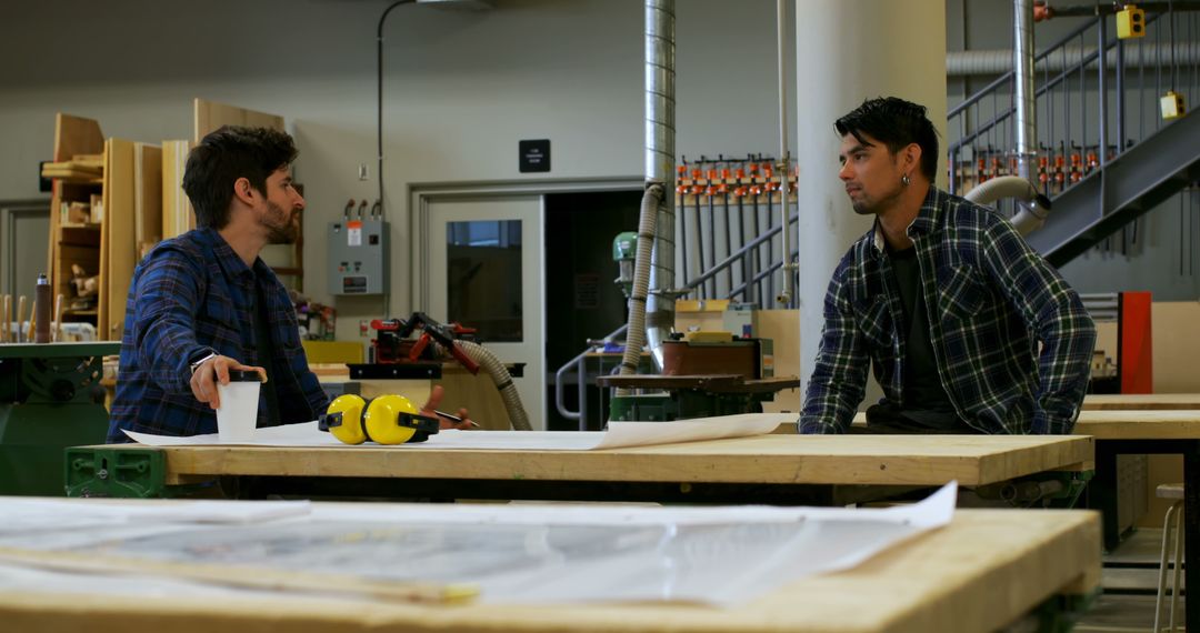 Young Professionals Collaborating in Woodworking Workshop - Free Images, Stock Photos and Pictures on Pikwizard.com