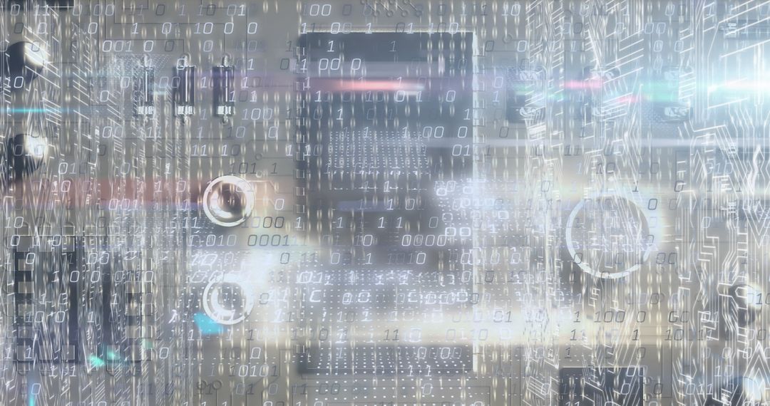 Abstract Digital Data Overload in Futuristic Virtual Space