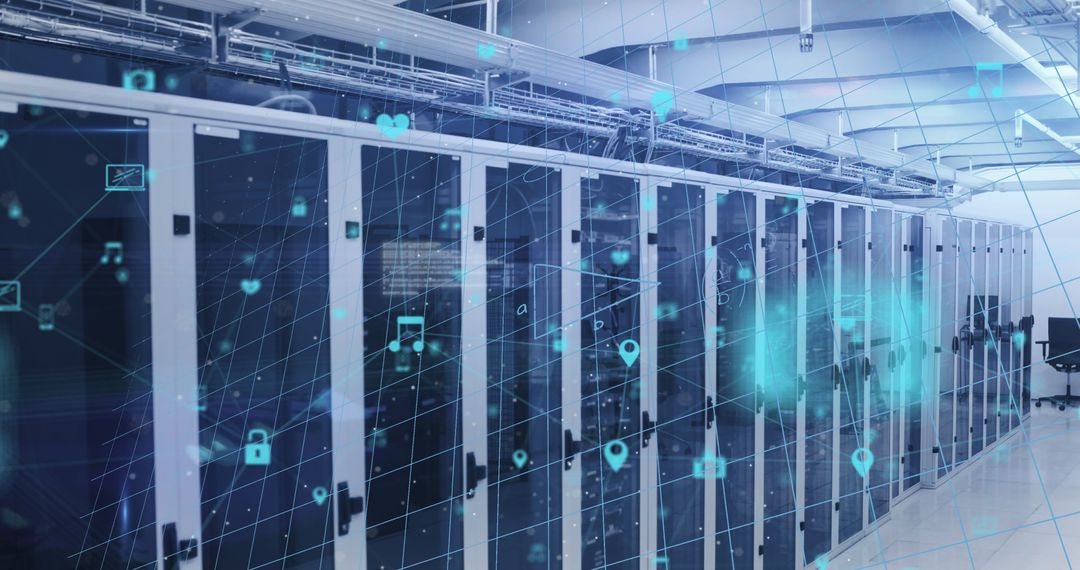 Modern Data Center with Abstract Digital Interface