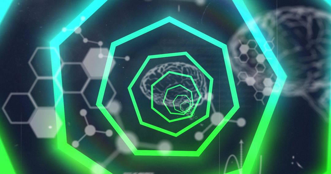 Neon Geometric Shapes with Science Data Imagery