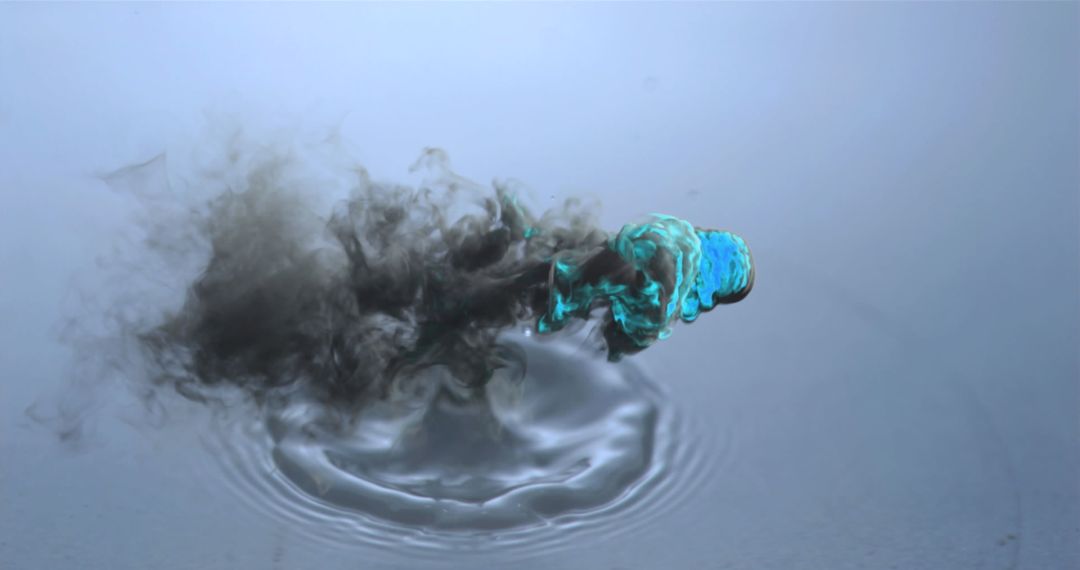 Smoke Trail Over Water Ripple with Digital Elements