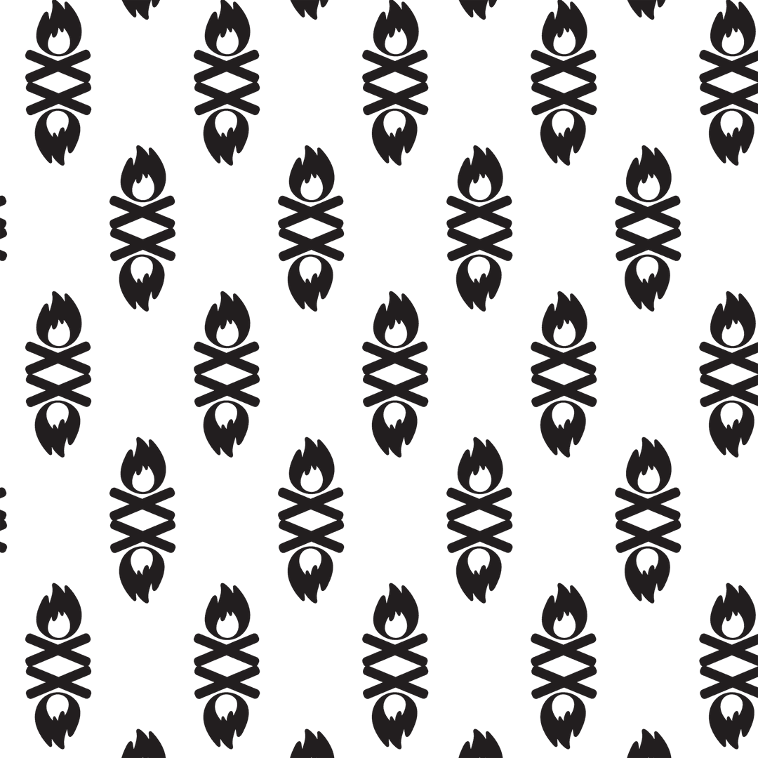Black Fire Pattern on Transparent Background Illustration