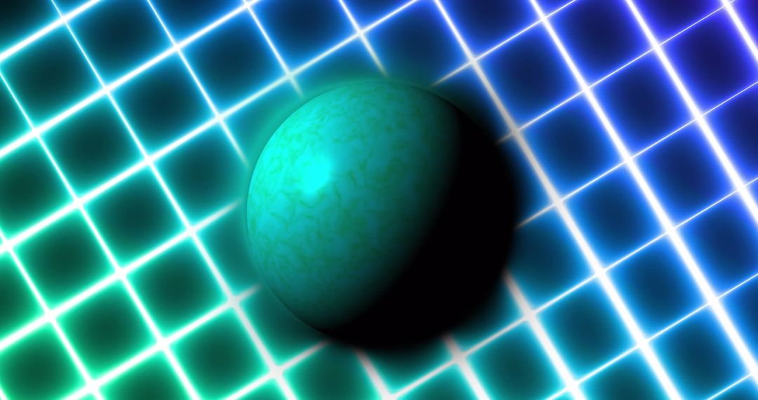 Neon Sphere and Grid with Abstract Energetic Background