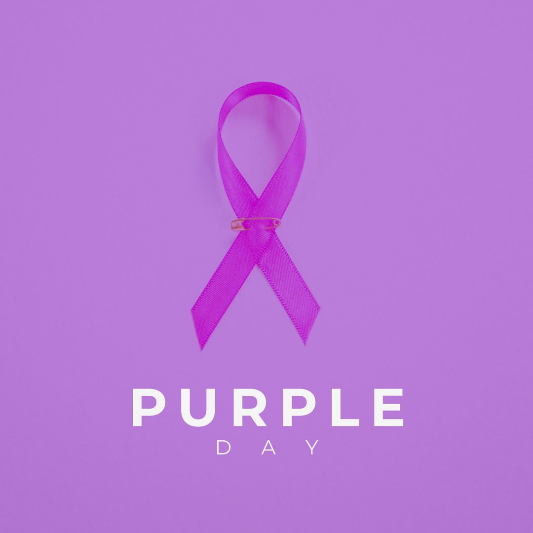 Purple Ribbon Symbolizing Epilepsy Awareness