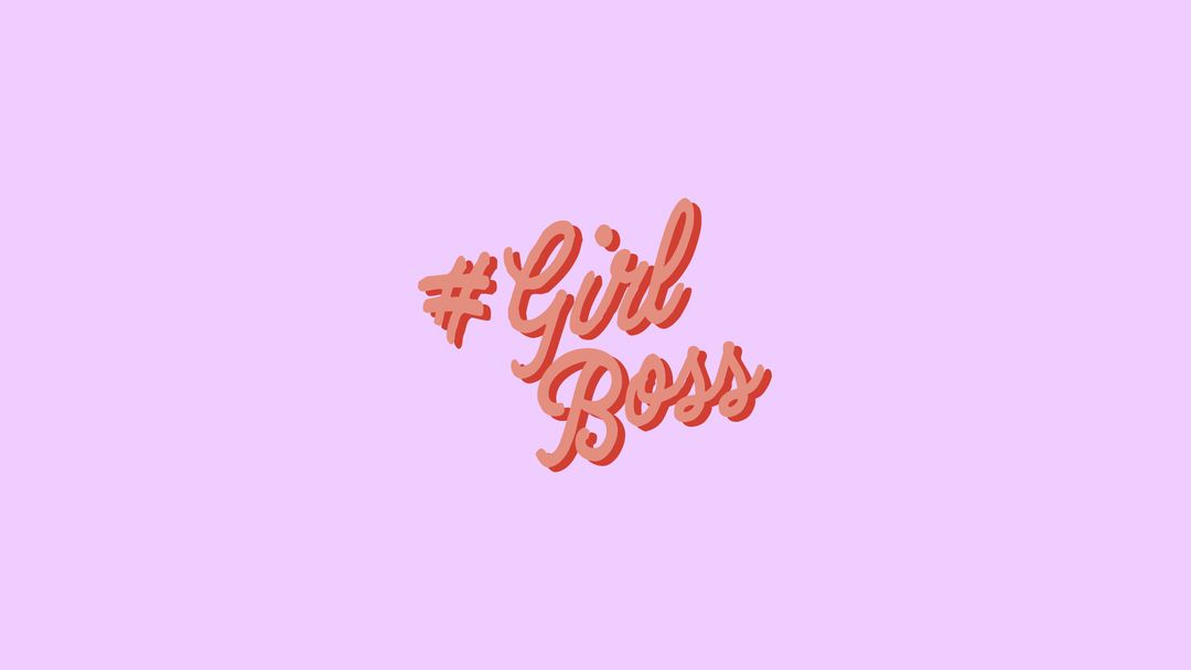 GirlBoss Empowerment Quote in Stylish Orange Text on Pastel Pink Background - Download Free Stock Templates Pikwizard.com