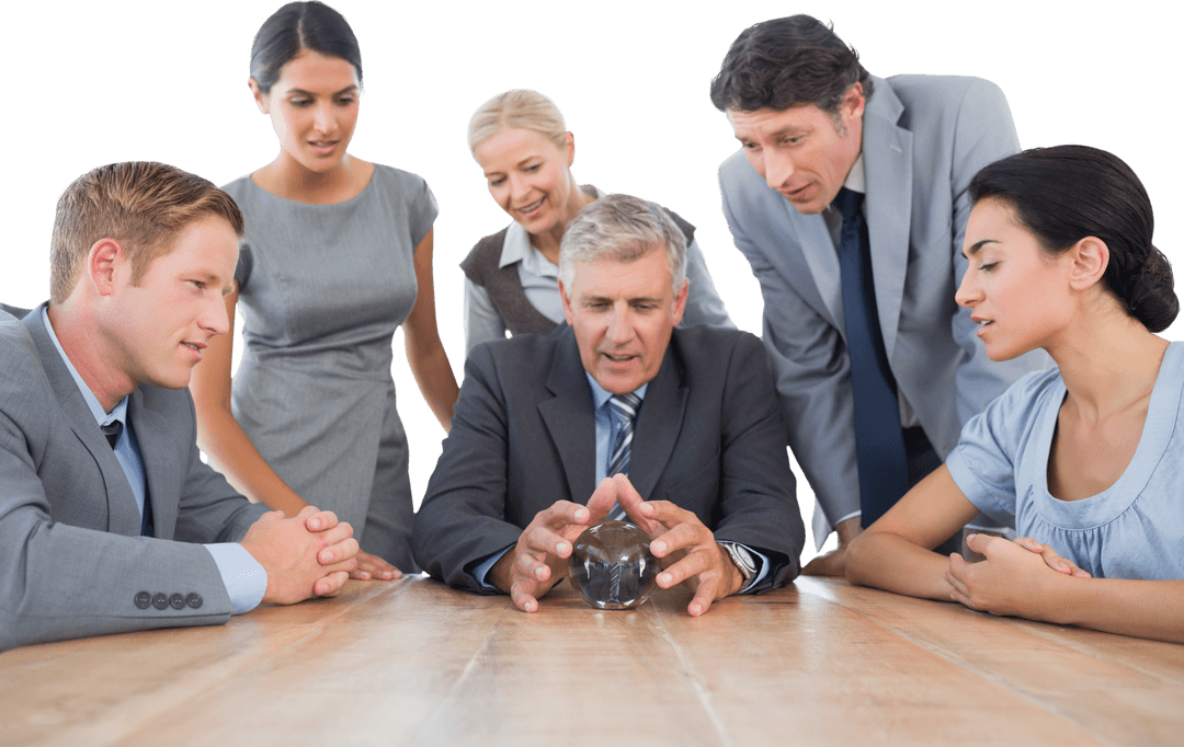 Focused Professionals Analyzing Piggybank Reflecting Business Goals