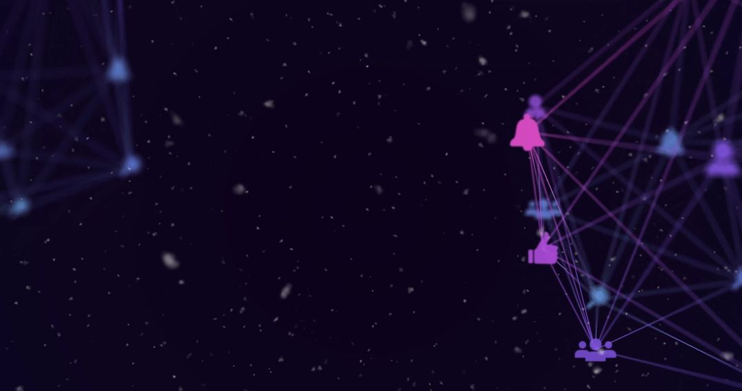 Futuristic Network Connections Over Starry Sky