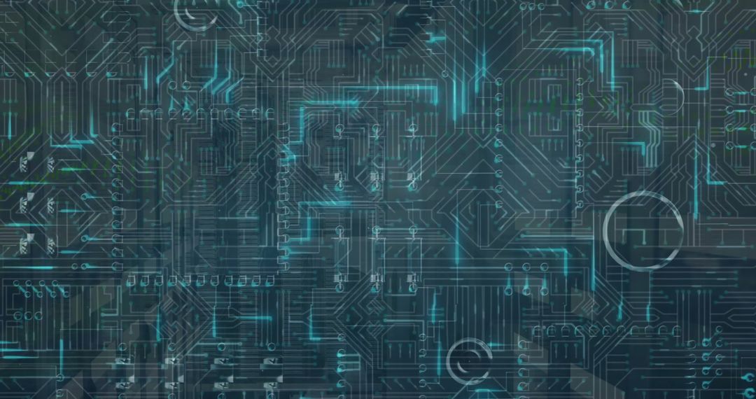 Digital circuit board with data streams abstract technology design