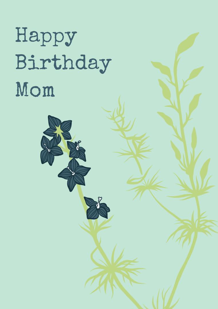 Floral Birthday Greeting for Mom with Elegant Design - Download Free Stock Templates Pikwizard.com