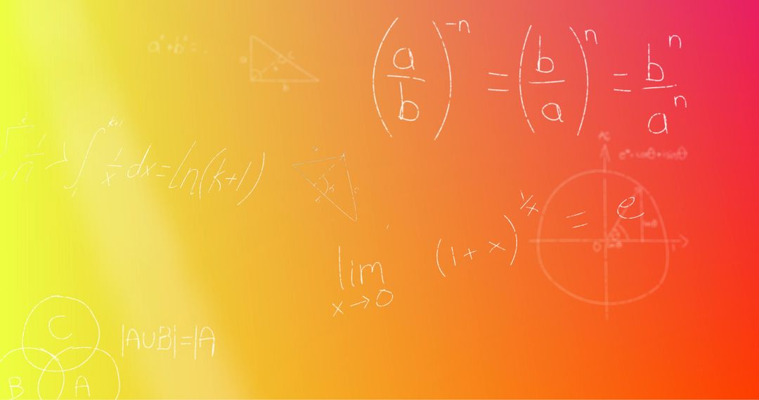 Colorful Mathematical Equations on Vivid Gradient Background