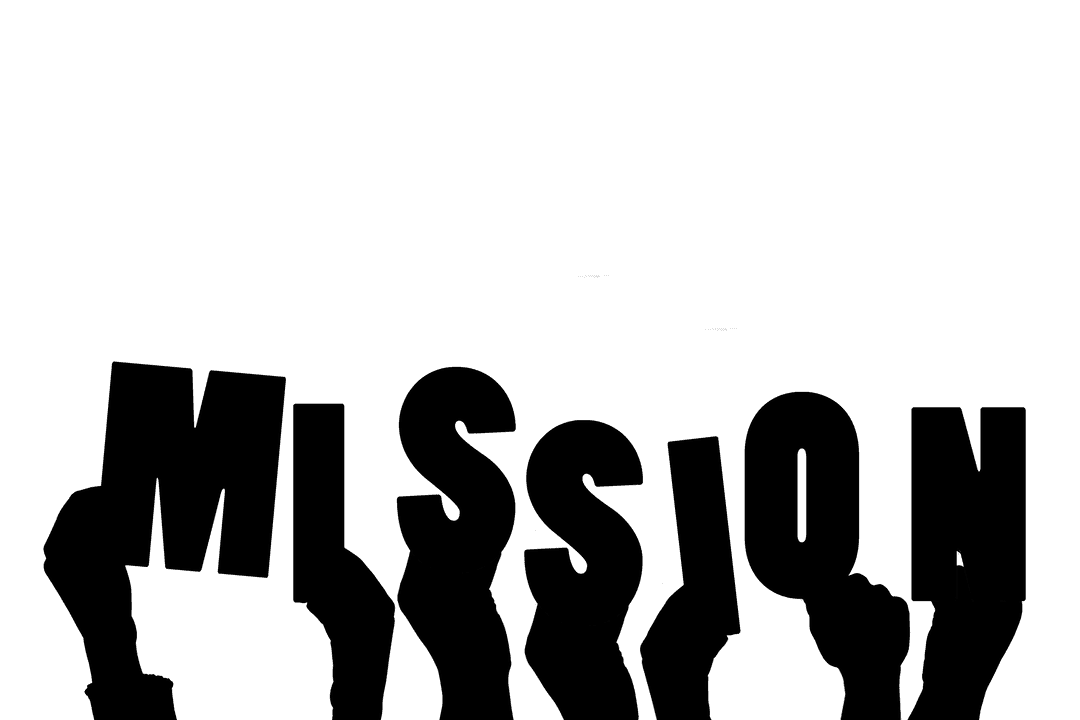 Mission Text Illustration with Hands on Transparent Background