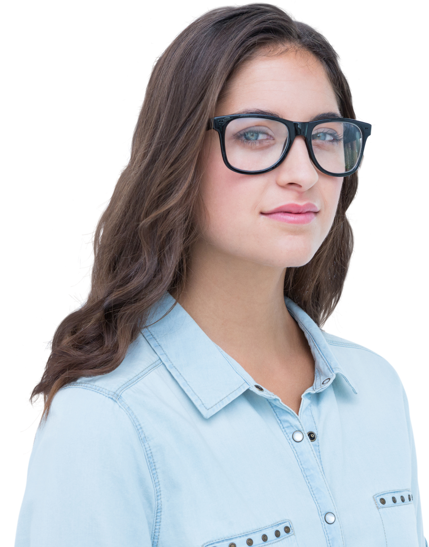 Confident Brunette Woman with Glasses in Transparent Background - Download Free Stock Images Pikwizard.com