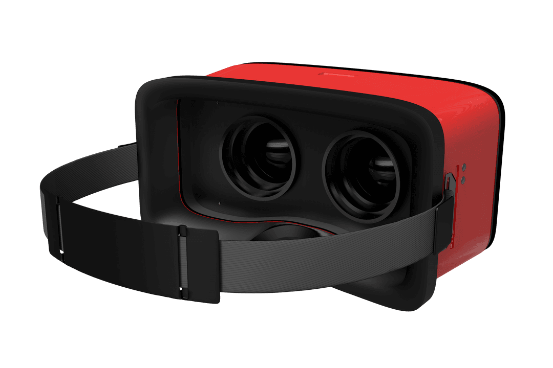 Digital VR Headset on Transparent Background, Virtual Reality Goggles