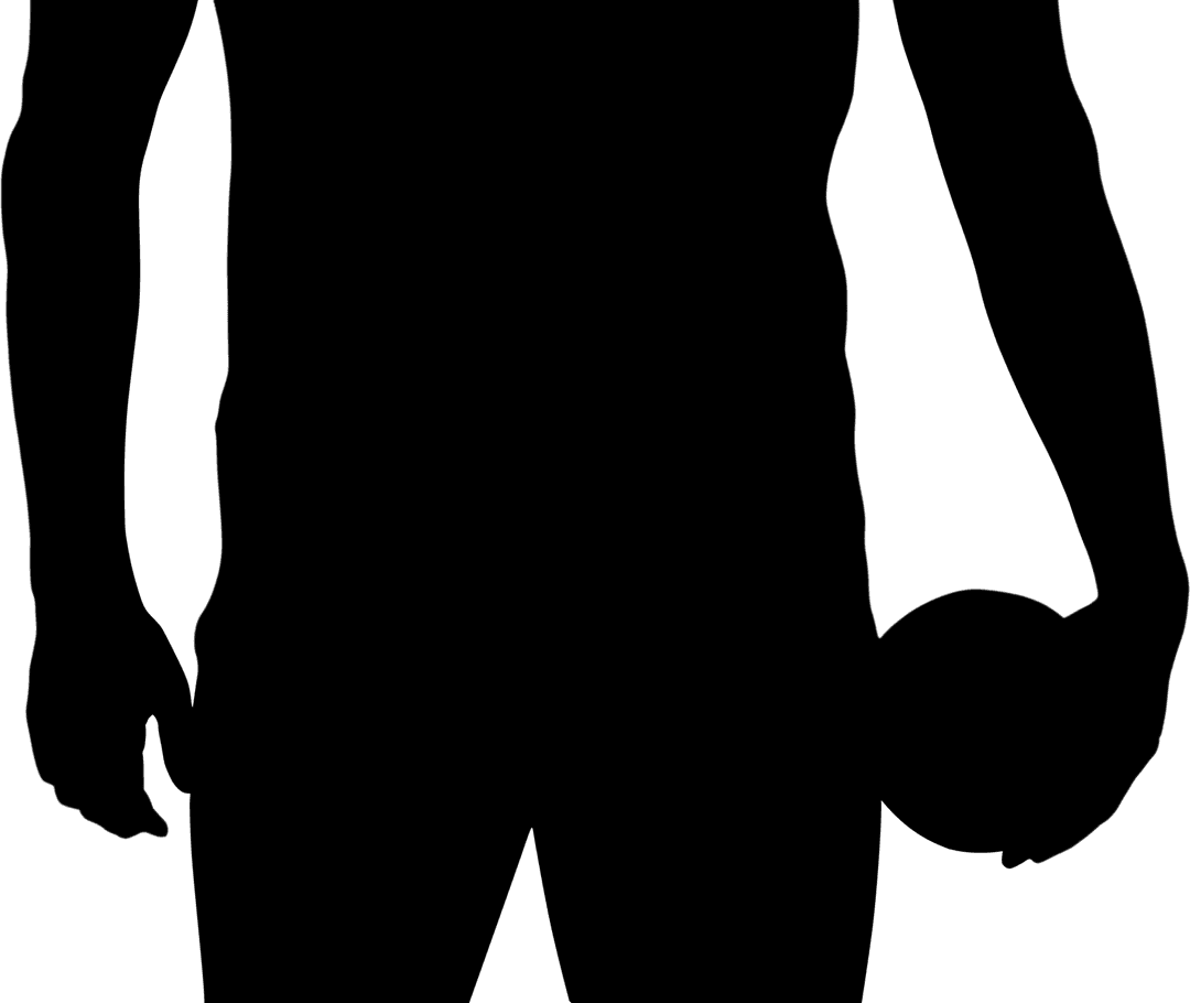 Silhouette of Man Holding Football on Transparent Background