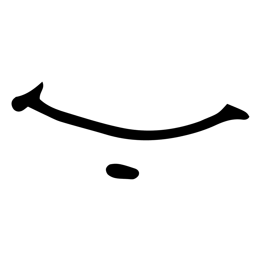 Black Simple Smile Emoji on Transparent Background