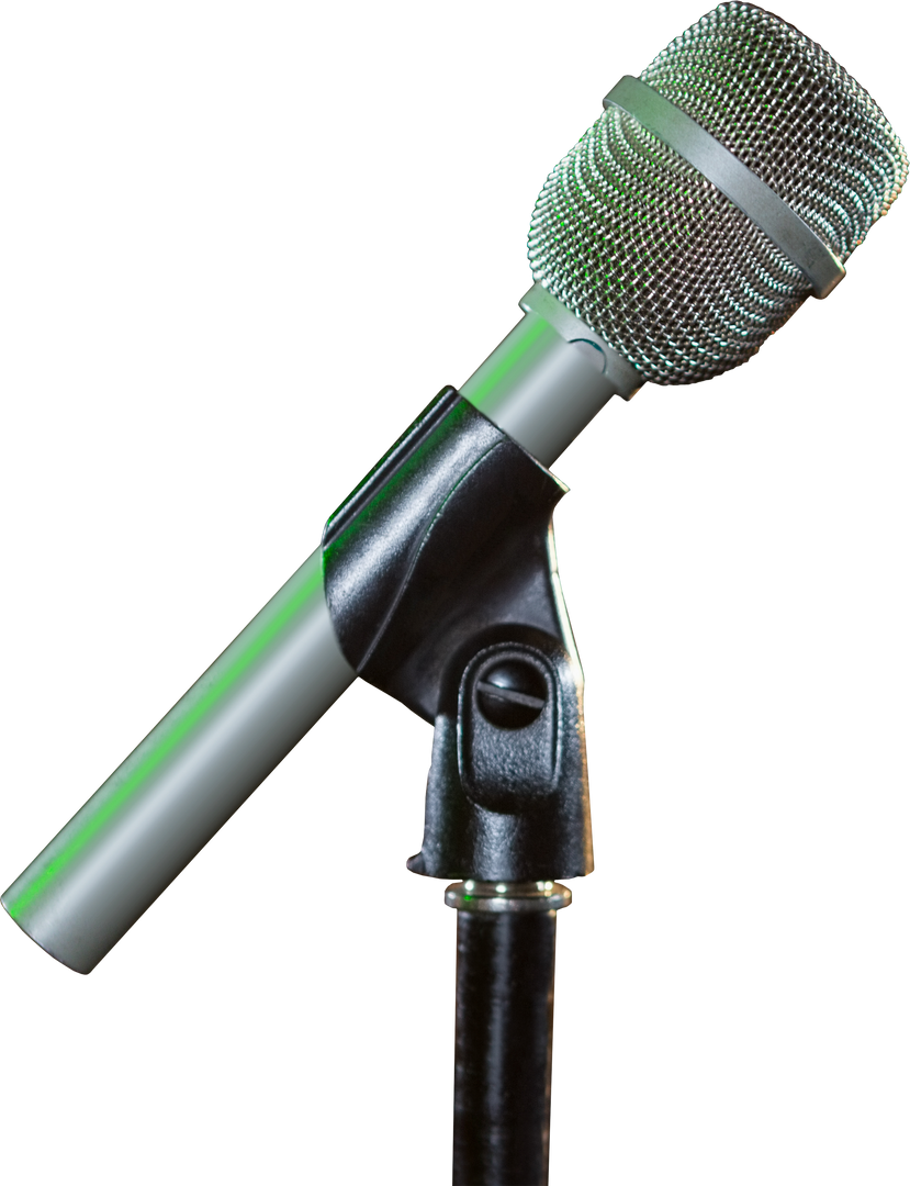 Stage Microphone on Stand Isolated on Transparent Background for Entertainment and Music - Download Free Stock Images Pikwizard.com