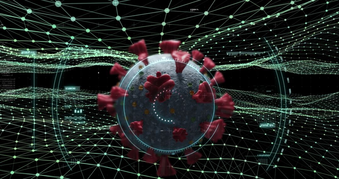 Futuristic Visualization of COVID-19 Cell with Digital Grid