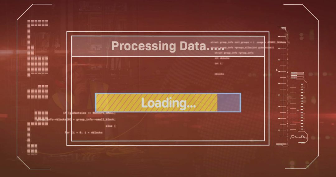 Computer Screen with Data Processing and Loading Bar - Free Images, Stock Photos and Pictures on Pikwizard.com