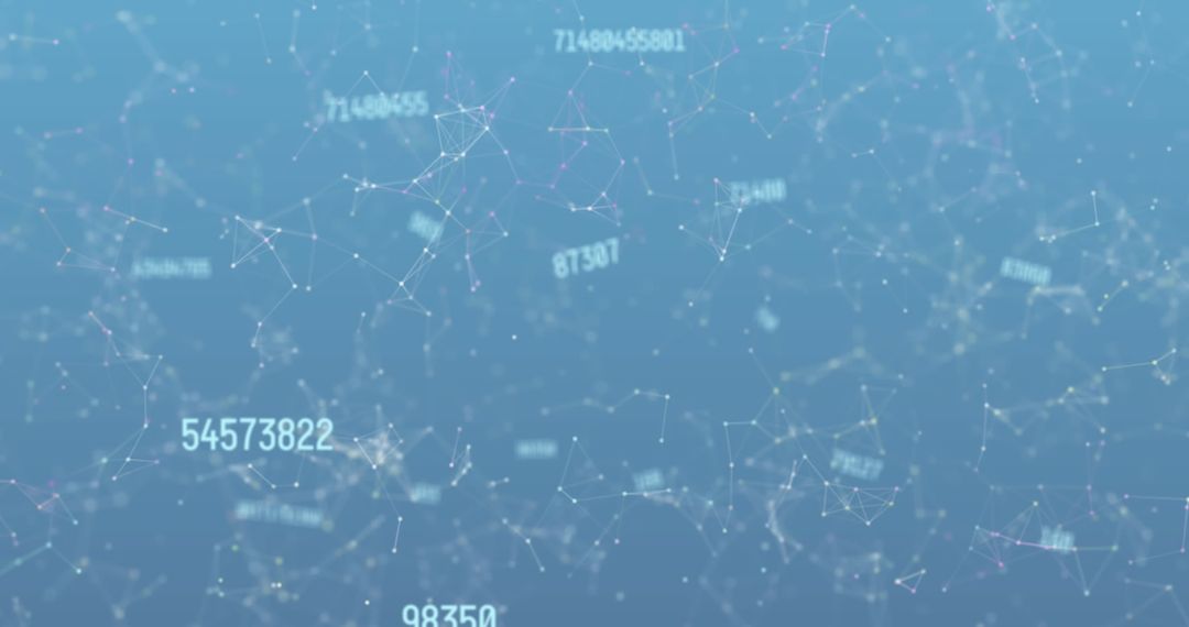 Network Nodes Floating in Virtual Space with Numeric Labels