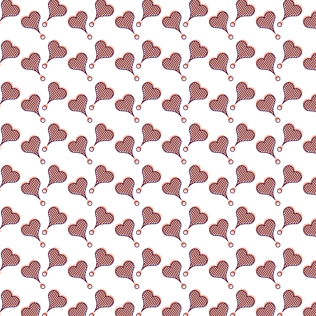 Seamless Transparent Hearts and Pearls Pattern on Black Background